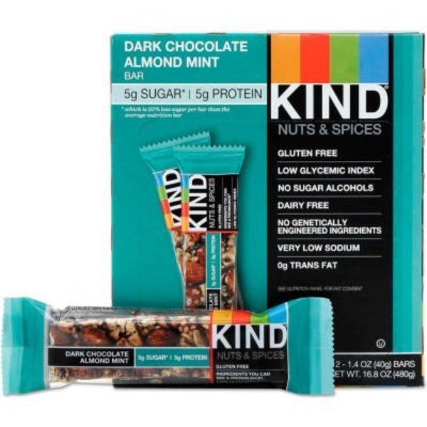 Kind KIND® Nuts and Spices Bar, Dark Chocolate Almond Mint, 1.4 oz. Bar, 12/Box 19988
